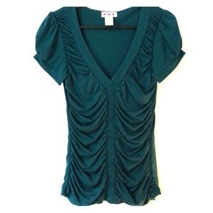 Women’s Teal Ruched Blouse